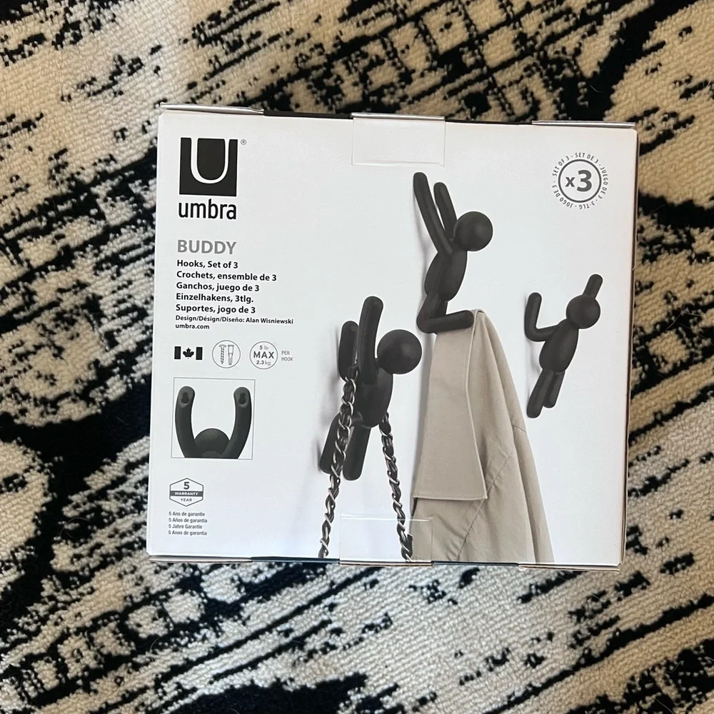 Umbra Buddy Wall Hooks in Charcoal